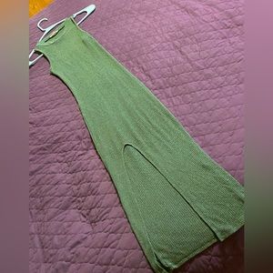 Green long summer dress